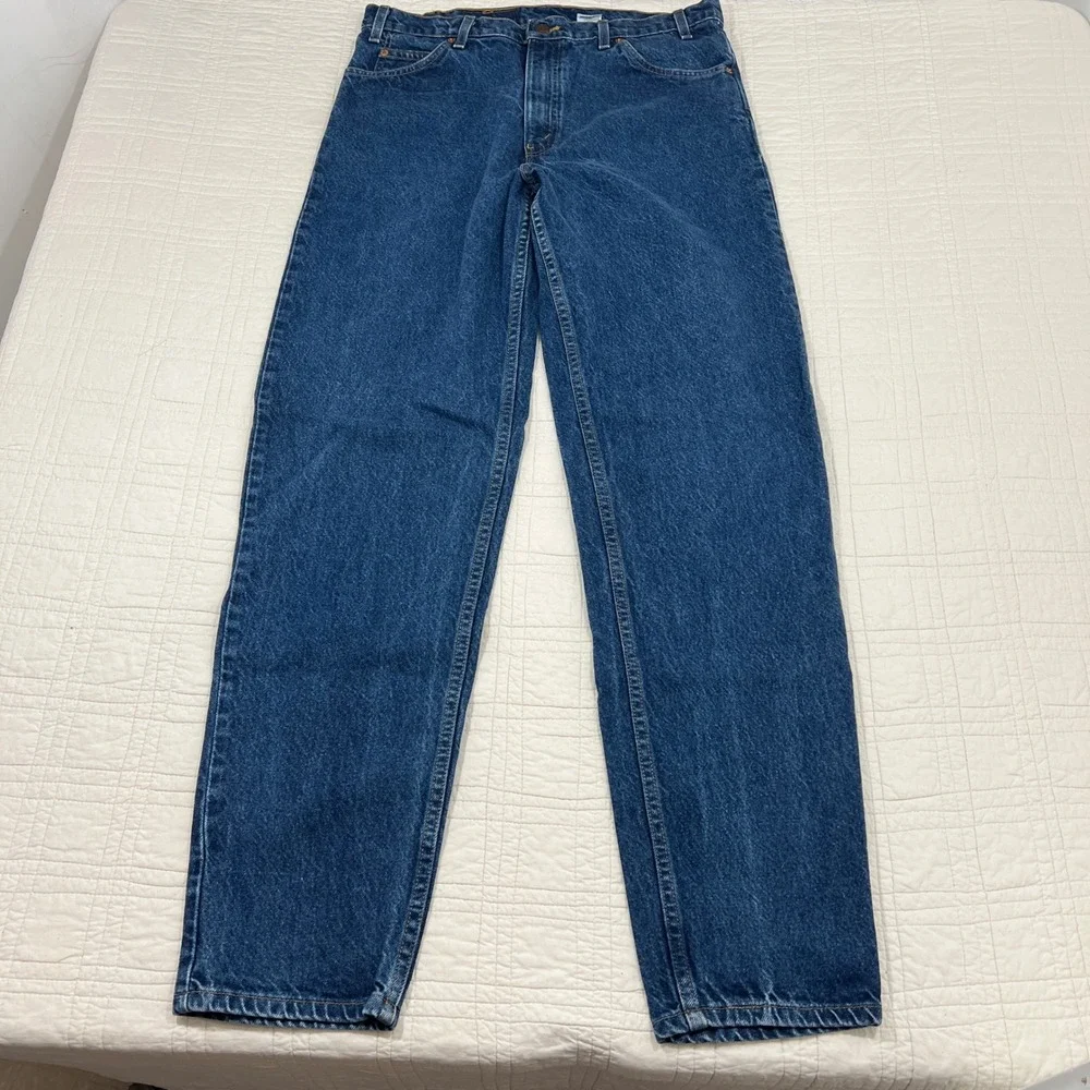 Vintage 90's Levis 550 Orange Tab Relaxed Fit Tapered Jeans 36x34 Medium Wash